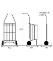 Caddie 2 roues 40L avec Cage pliable Vert Ecossais - poussette de marché informations dimensions