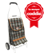 Caddie 2 roues vert écossais 40L, poussette de marché fabriquée en france