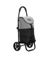 Chariot à roulette pliable Go Two Compact Playmarket, poussette 2 roues bicolore gris noir