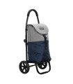 Chariot à roulette pliable Go Two Compact Playmarket, poussette 2 roues bleu gris