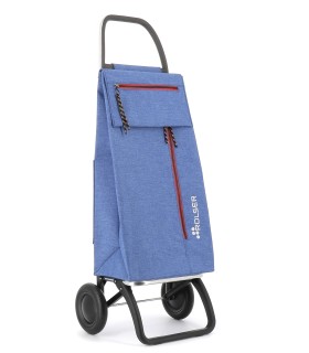 Chariot de Courses Rolser Wallaby 2 roues tissu tweed bleu