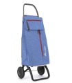 Chariot de Courses Rolser Wallaby 2 roues tissu tweed bleu