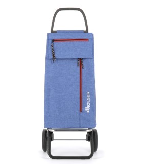 Chariot de Courses Rolser Wallaby 2 roues tissu tweed bleu