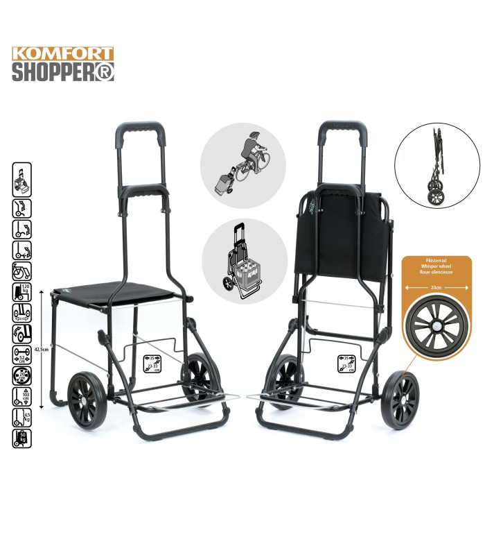 chassis de Poussette de Marché Komfort Shopper Ester Andersen - Chariot siège 2 roues