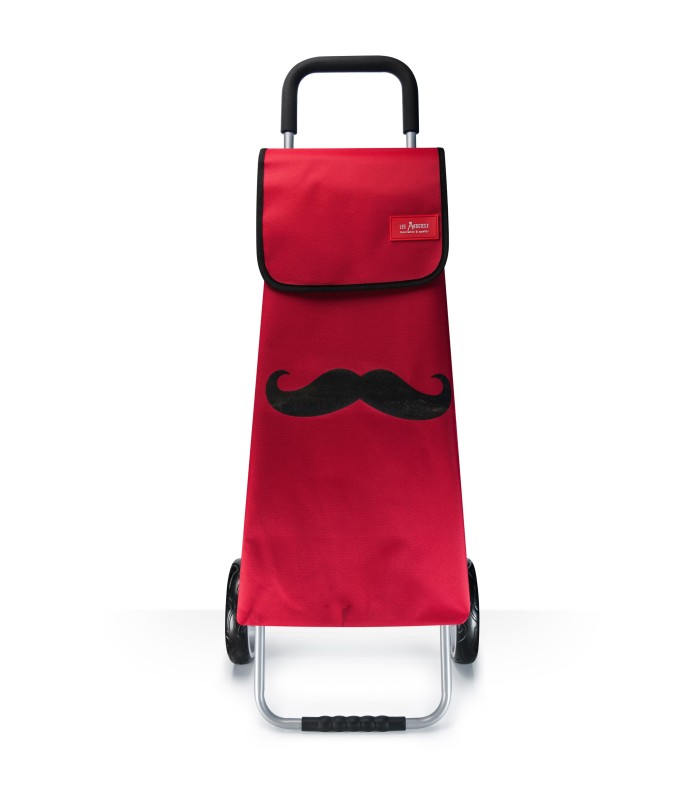 Chariot 2 roues Sac Rouge Motif Moustache Les Artistes Paris