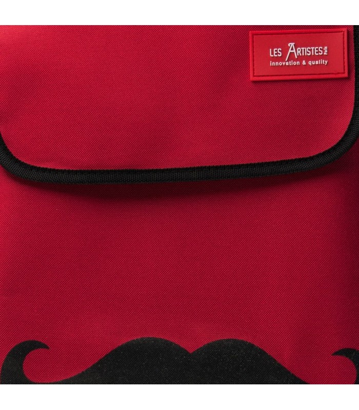 Chariot 2 roues Sac Rouge Motif Moustache Les Artistes Paris