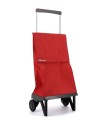 Chariot de courses plegamatic rouge, caddie course 2 roues pliable