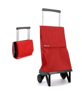 Chariot de courses plegamatic rouge, caddie course 2 roues pliable