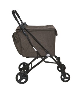 Chariot de Course Pliable Oslo Karways taupe moka - poussette de marché