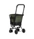 Chariot de Marché à Pousser Easy Go Playmarket - Sac course vert olive - poussette marché 4 roues