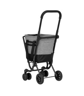 Chariot de Marché à Pousser Easy Go Playmarket - Sac course gris - poussette marché 4 roues