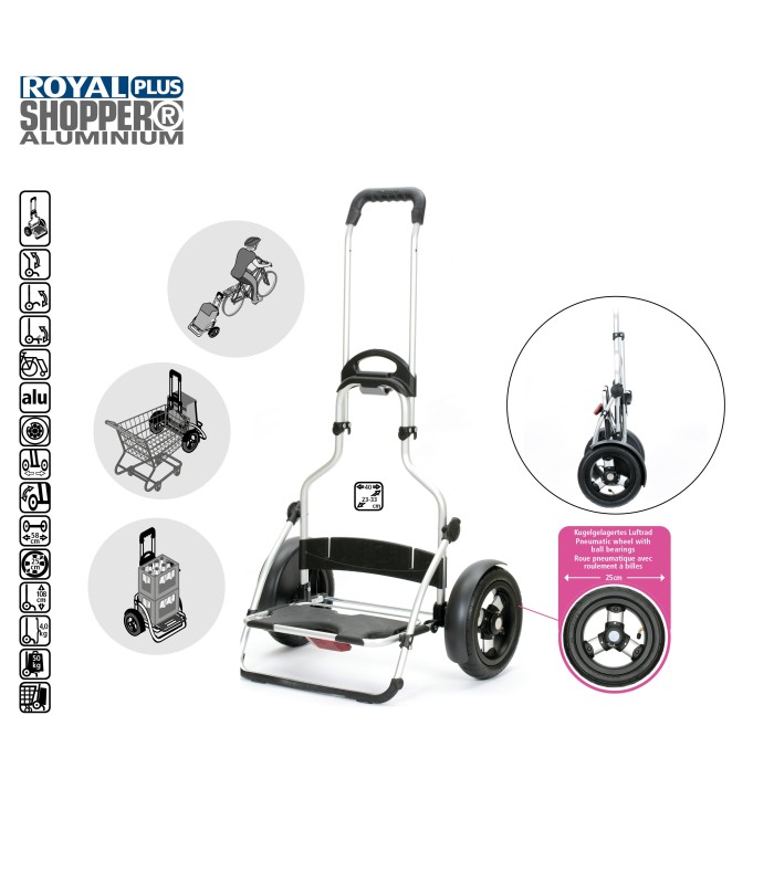 Châssis Chariot Royal Shopper Plus 2 roues pneumatiques à garde-boue