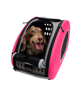 Sac de Transport à Roulettes pour Animaux Ibiyaya - rose