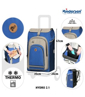 Sac Hydro 2.1 bleu pour Chariot Andersen isotherme