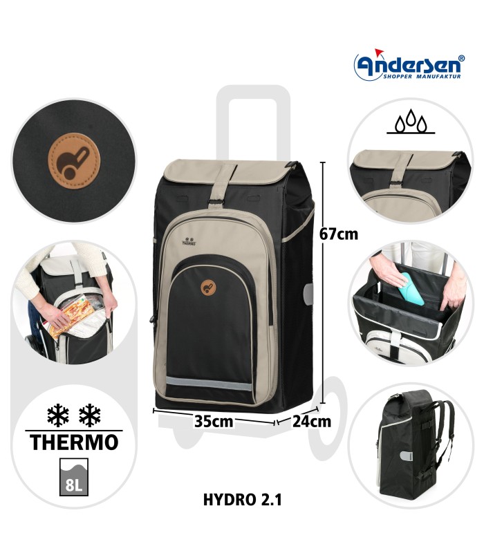 Sac Hydro 2.1 noir pour Chariot Andersen isotherme dimensions