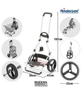 chariot 2 roues andersen royal shopper dimensions