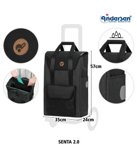 sac senta noir andersen pour chariot de course dimensions