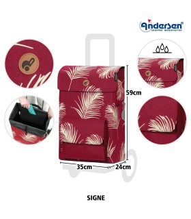 Sac Signe Andersen Shopper rouge dimensions