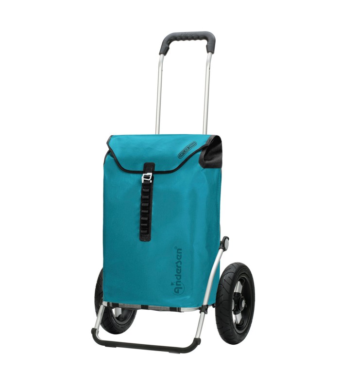 Chariot Royal Shopper Grandes Roues Pneumatiques Ortlieb bleu pétrole