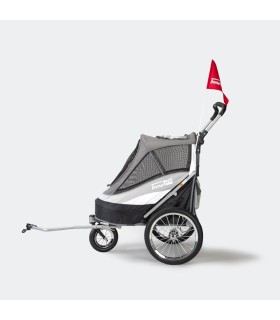 Poussette chien Innopet Deluxe Sport Gris avec barre d'attache vélo