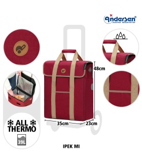 sac pour chariot de course andersen ipek mi rouge