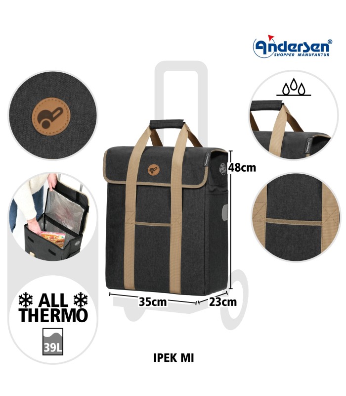 sac pour chariot de course andersen ipek mi noir
