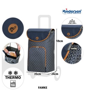 sac pour chariot de course famke bleu andersen