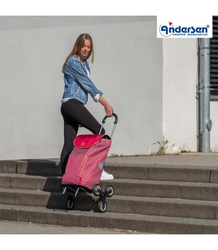 Chariot Andersen monte escalier Scala Shopper Famke rouge