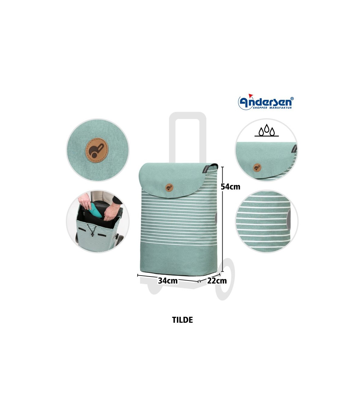 sac tilde menthe dimensions