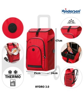 sac hydro rouge 3.0 andersen shopper