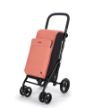 chariot de courses 4 roues Carlett Urban Quad couleur rose orange saumon