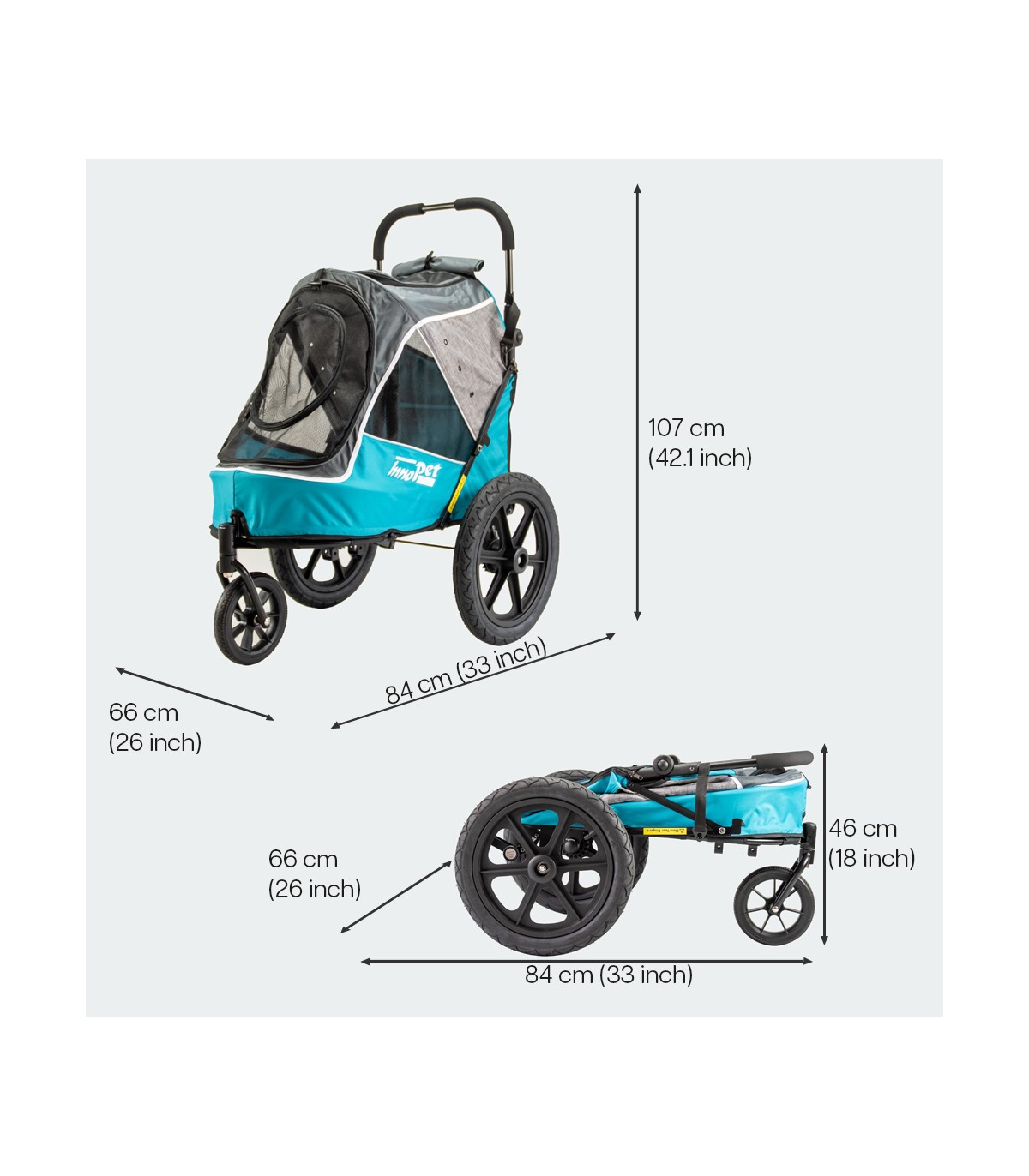 Poussette Chien Innopet Ocean Blue Sporty Evolution