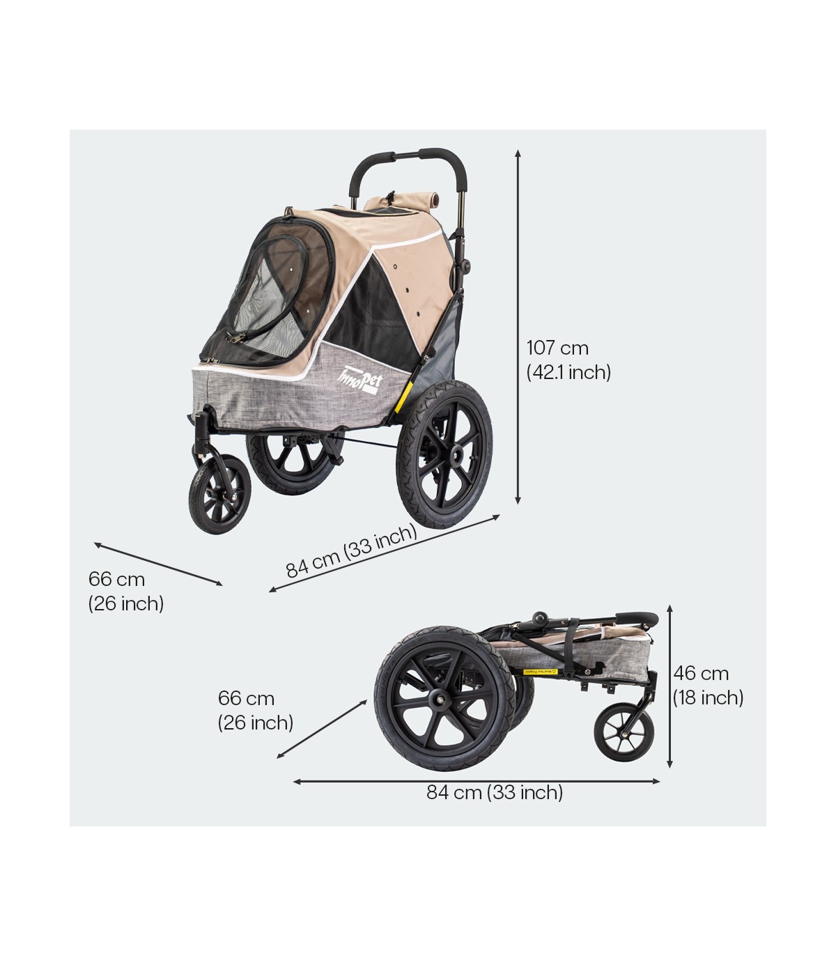 Poussette Chien Innopet Sporty Evolution Latte