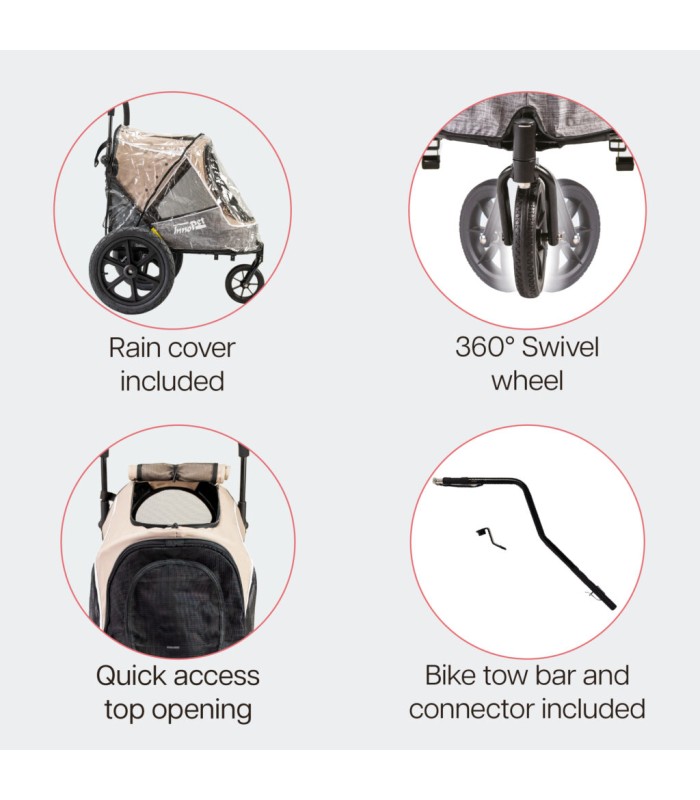 Poussette Chien Innopet Sporty Evolution Latte