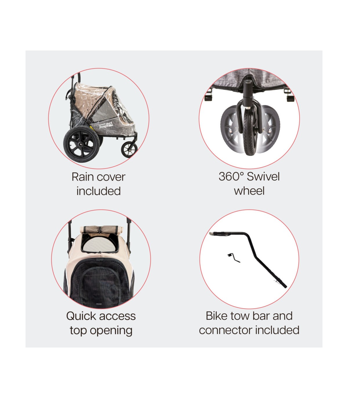 Poussette Chien Innopet Sporty Evolution Latte