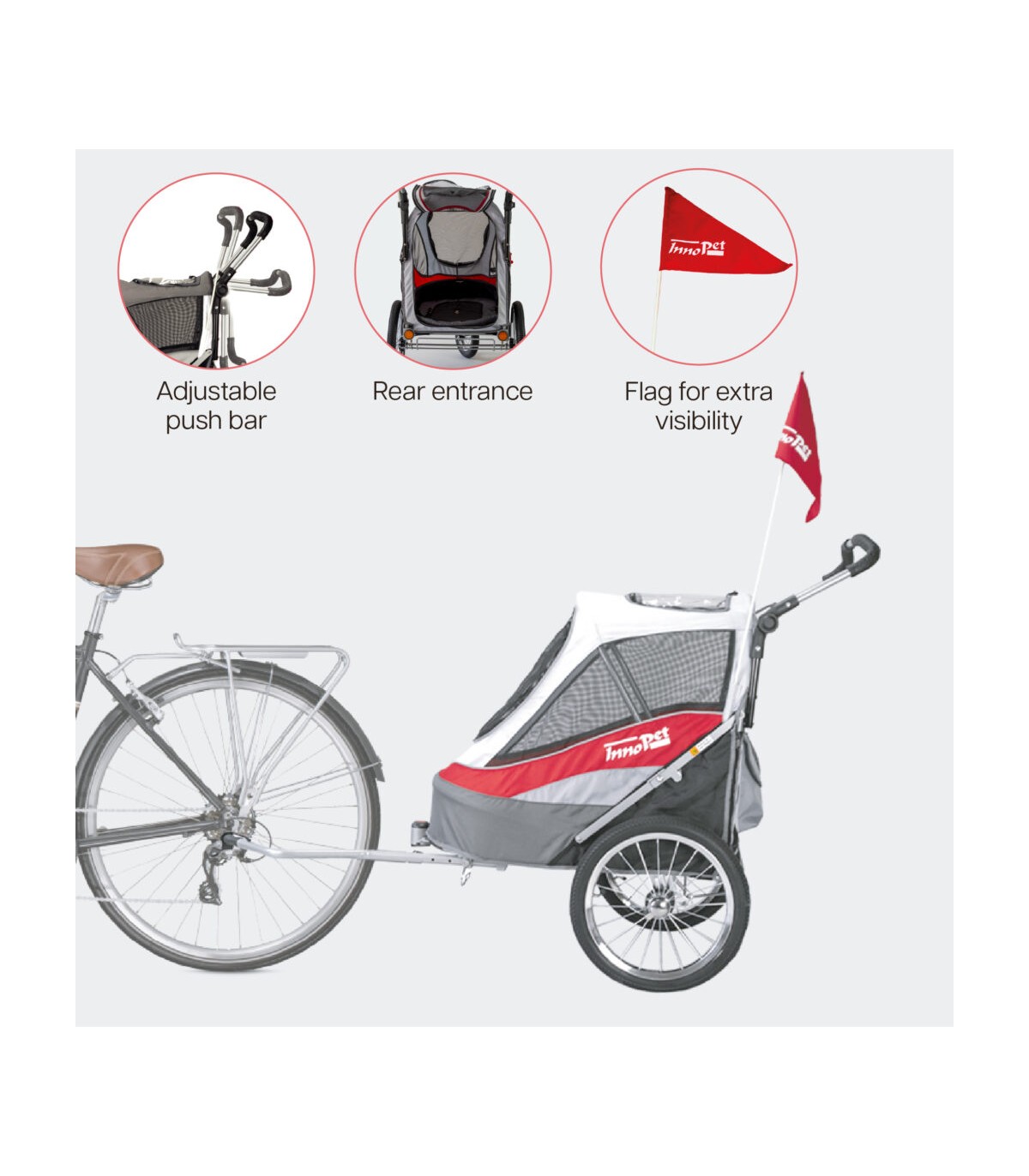 Poussette chien Innopet Deluxe Sport Rouge