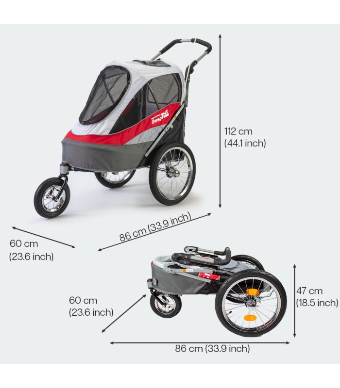 Poussette chien Innopet Deluxe Sport Rouge