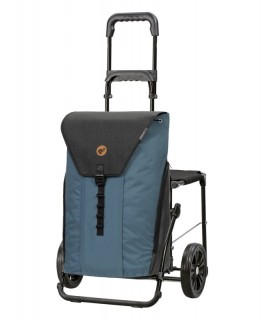 chariot 2 roues avec siège Andersen Shopper Komfort poussette marché sac ture bleu