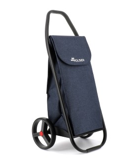 Chariot de course Rolser COM Tweed Black Tube, poussette marché avec 2 Grandes Roues