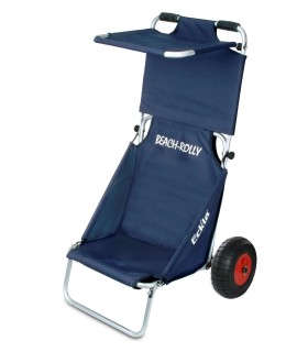 Chariot plage eckla protection solaire bleu beach rolly