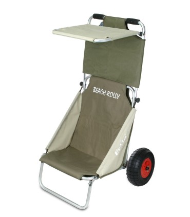 ECKLAROOF - Chariot de plage Rolly olive - chariot siège eckla loisirs