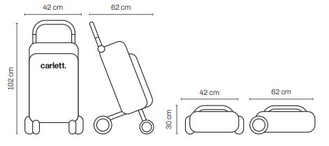 dimensions chariot 4 roues carlett lett 430 urban quad